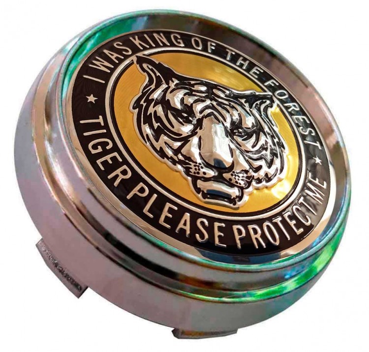Заглушка ступицы Protect Tiger 66/62/9 хром черный 
