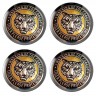 Заглушки для диска со стикером Protect Tiger (64/60/6) хром черный