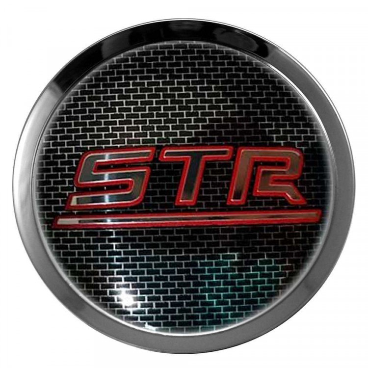 Заглушки для диска со стикером STR (64/60/6) карбон 