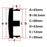 Колпачки на диски Bat 65/60/12 черный 